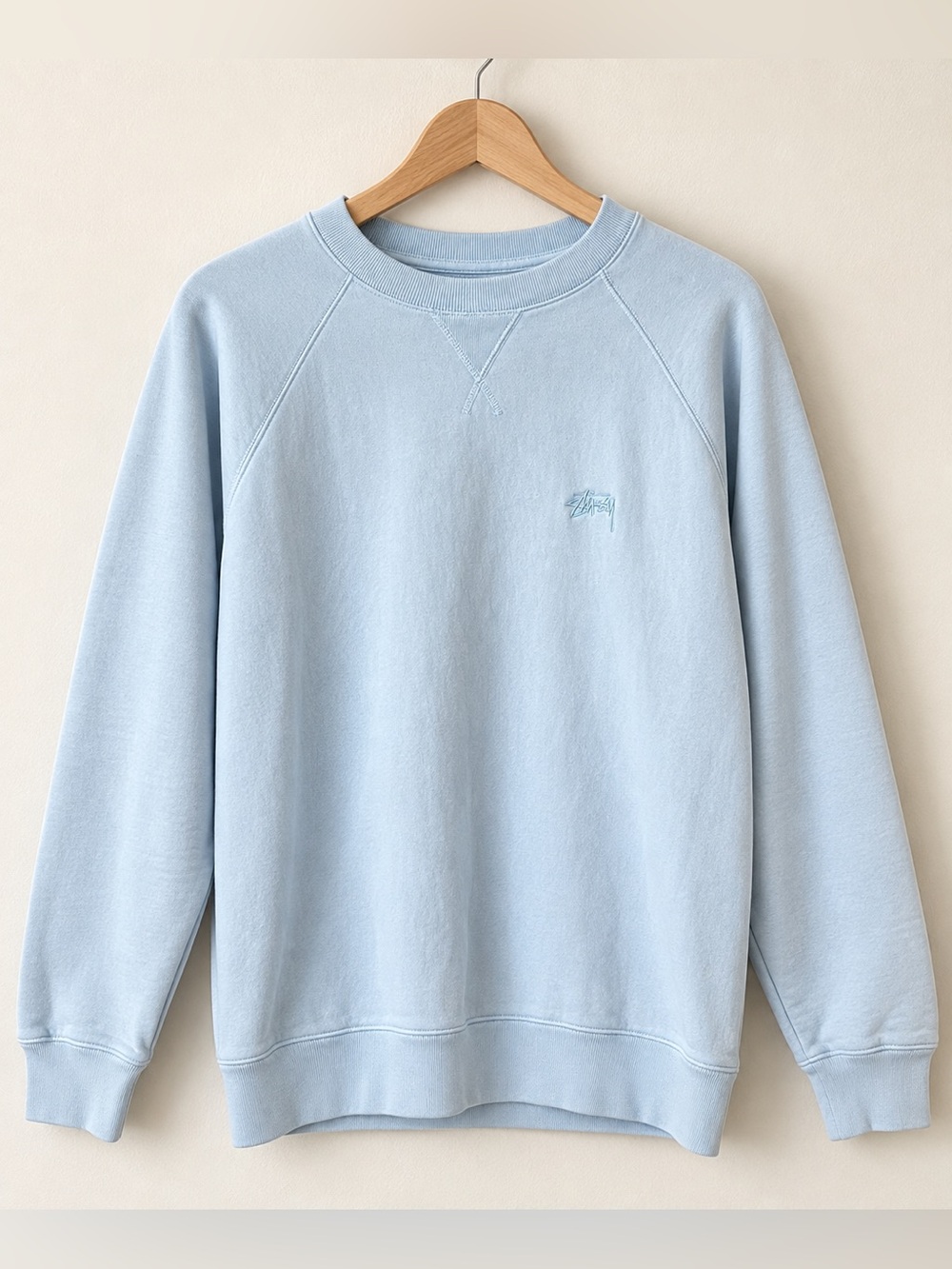Stussy Blue Crew Sweatshirt Size Medium